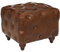 Atmosphera - Hocker Chester Holz und Leder - braun - Braun