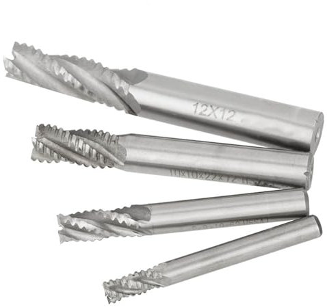 Fresa Frontale, 4 Pezzi Fresa, 4 Scanalature Fresa per Sgrossatura HSS Fresa per Fresa CNC M6 / M8 / M10 / M12 per Fresatrice, Frese