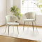 FABRICATION HAUS Esszimmerstühl aus Velours moderner friseurstuhl,wohnzimmerstühl, beistellstuhl für küche metallbeinen für esszimmer und Wohnzimmer, 2er Set,Beige