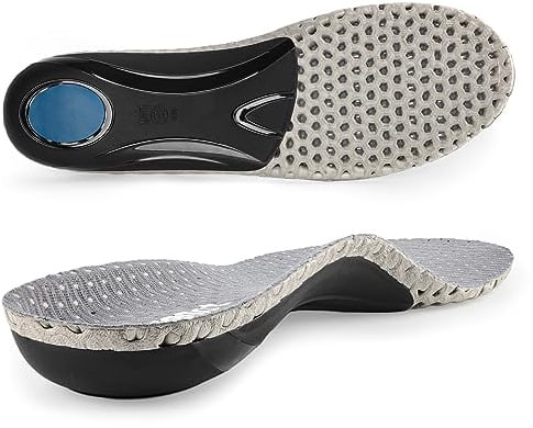 riemot Orthopädische Einlegesohlen Für Herren Hohe Fußstütze Fersensporn Einlagen Komfort Schuheinlagen für Plattfüße,Plantarfasziitis,Fußschmerz Grau Gr.43