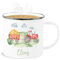 Emaille Becher Blechbecher - Traktor Trecker Bauer Schlepper Landwirtschaft Bulldog - 300 ml - Weiß Silber - tasse bauernhof personalisierte kinder geschenke traktoren und name tassen