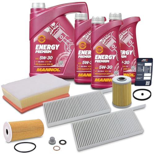 BESTPRICE Inspektionspaket 1x Ölfilter; 2x Innenraumfilter, 1x Luftfilter; 1x Kraftstofffilter; 8l Motoröl 5W-30 MANNOL Kompatibel mit NISSAN INTERSTAR, NV400, OPEL MOVANO B, RENAULT MASTER III