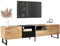 Meuble TV pour moins de 85 pouces, meuble TV bas avec 2 portes et compartiment de rangement ouvert, buffet TV avec tiroirs polyvalents, meuble TV moderne, pour salon et salle à manger