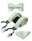 HISDERN Salbeigrün Hosenträger für Herren Paisley Y Form mit 6 starken Clips Längenverstellbar Herren Hosenträger und Fliege mit Einsteckuch