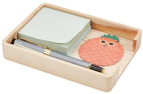 NBEADS Zettelkasten Holz, Holz-Notizblockhalter Zettelbox Bambus Notizzettel Box Holz Memo-Halter Haftnotizhalter für Büro Schreibtisch Heimtextilien Zubehör, 15x11cm