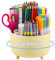 Marbrasse Schreibtisch Organizer,360 Grad Drehbarer Stifthalter für Schreibtisch Zubehör mit 5 Fächer,Stifte Organizer,Stift Aufbewahrungsbox für Büro Zuhause(Gelb)