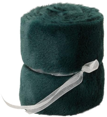 Fellband 10x200 cm in Petrol - Dekoratives Kunstfellband für kreative Deko-Ideen, Hochzeitsdeko & Geschenkverpackungen - Kuscheliger Tischläufer ideal für Bastelprojekte, Tischdekorationen