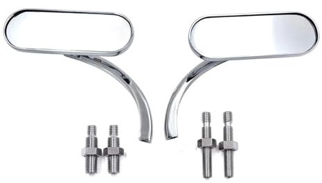 Motorrad Spiegel Für Road Für King Für Street Für Electra Für Forb Für Glide Für Road Für Glide 1982-2020 Motorrad-Rückspiegel Für M8 M10 Für Mini-Spiegel Motorradspiegel(Chrome 1 Pair)