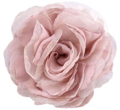 Amagogo Broche en Tissu à Fleurs pour vêtements pour Femmes Broche en Tissu satiné à Fleurs Roses pour Robe, Rose