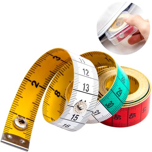 Portable Dual-Sided Fabric Measuring Tape, Flexible PU Small Pocket Measure for Tailors; Ideal for Dressmakers Sewing Accessories or as a measuring tape for body measurements in Inches and Centimetres