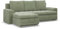 Mebligo - Ecksofa mit Schlaffunktion und 2 Bettkasten Cord - Grün 230x89x159 (BxHxT) FORESTA - Links Eckcouch, Sofas & Couches, Couch L Form, Cauchsofa, Sofa Wohnzimmer