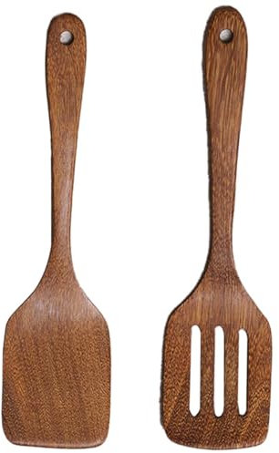 Pfannenwender Holz - Küchenhelfer Holz, Pfannenwender Bambus, Küchenhelfer set für Schutz vor Kratzer Fr Pfanne, Hitzebestndig, Antibakteriell