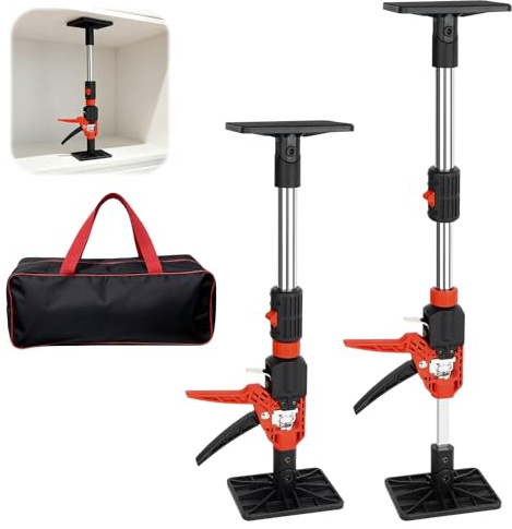 Arbeitssparender Arm Arbeitsbock 2er Set , Möbelheber Hebewerkzeug, Heber für Gipskartonplatten, 50-93 cm, 30° Neigung Verstellbar, für Schränke, Deckenmontage, Wandverkleidungen, Tragkraft 150 kg