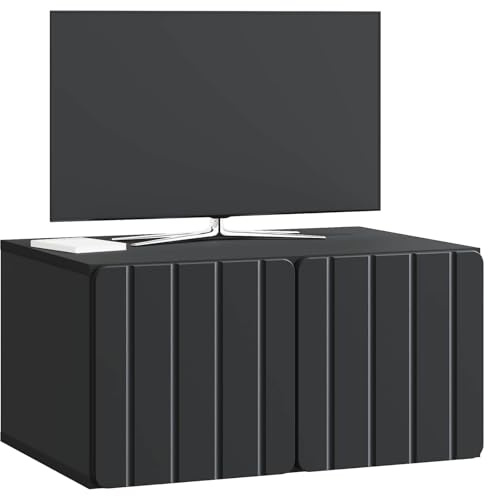 vidaXL Wandmontierter TV-Schrank Schwarz 59,5 x 41 x 30 cm, Wohzimmer, rechteckiger, moderner Wandschrank, stylischer TV-Ständer, viel Stauraum für Dein Zuhause