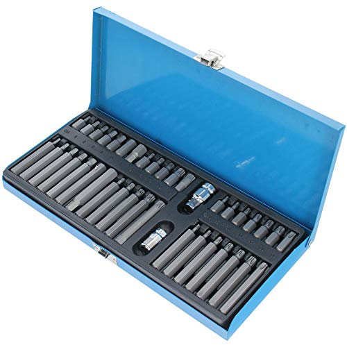 GEPCO 40tlg Bit Nuss Satz Torx Vielzahn Innensechskant CrV 1/2 Zoll 3/8 Zoll Antrieb T20 - T25 - T30 - T 40- T 45 -T 50- T 55 M5 bis M12 H4 bis H12 Profi Werkzeug für Werkstatt und KFZ mit Koffer