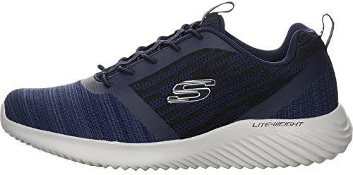 Skechers Herren Bounder Sneaker, Navy Mesh Pu Trim, 42 EU