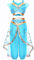 Yigoo Prinzessin Kostüm Mädchen Jasmin Kostüm Kinder Frauen Aladdin Kleid Weihnachten Verkleidung Karneval Party Halloween Fest 140