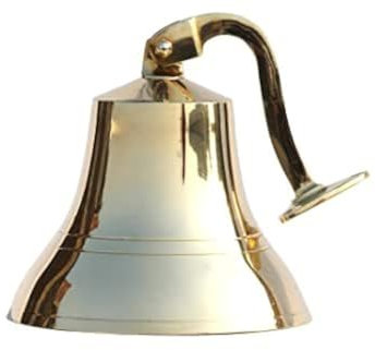 Handgefertigte Schiffsglocke aus Messing, poliert, 15,2 cm, für Innen- und Außenbereich, Wandmontage, Messingglocke, maritime Dekoration