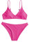 ZAFUL Damen Solid Spaghetti Strap Bralette Bikini Set Zweiteiliger Badeanzug, 1 Magenta, Large