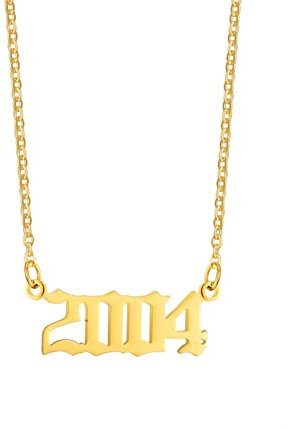 Skcess Schmuck für Frauen, Halsketten für Frauen Choker Gold Jahreszahl Edelstahl Kette Frauen anhänger Halskette Geschenk Ideen für Frau