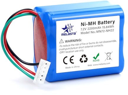 MELASTA 7.2V 2200mAh NiMH Akku kompatibel mit iRobot Braava 380T, Braava 380, Braava 390T Mint Plus 5200, 5200C Staubsauger Home Cleaner Heimroboter