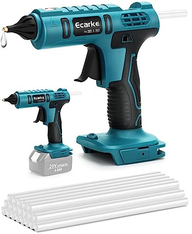 Ecarke Pistola per colla a batteria al litio Makita da 18 V, senza fili, ideale per riparazioni fai da te (Con 20 bastoncini di colla da 11 mm,Batteria non inclusa)