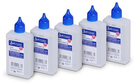 5 x 100 ml Flasche Feinmechaniköl - Harzt nicht & geruchsneutral - Haushaltsöl Universalöl Nähmaschinenöl - Ideal für feinmechanische Komponenten