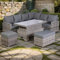 Club Rattan Harmony Right Hand Corner Sofa Set with Rising Table in Grey Rattan,9 seat rattan garden furniture