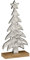 EGLO LIVING Deko Baum Baliguian, Weihnachtsdeko Wohnzimmer, Tischdeko Weihnachten aus Holz in Natur und Metall in Silber, Adventsdeko Fensterbank, 27 x 13 cm