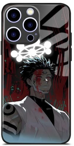 HWLHJJ Sukuna mit Megumis Ebenbild JJK Anime-Charakter Silikon TPU Case - Coole Schwarze künstlerische Manga Handyhülle für iPhone XR