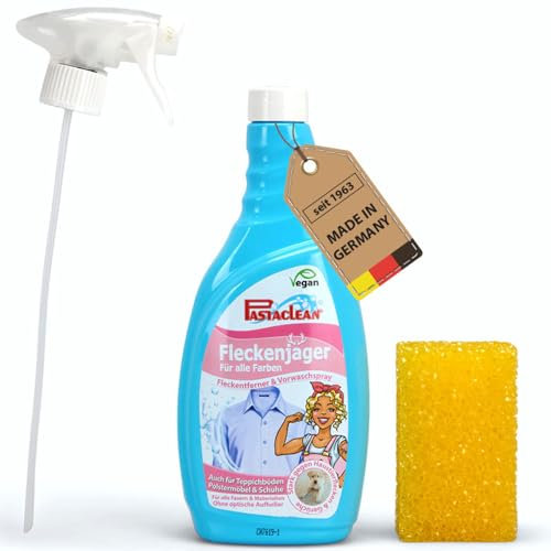 Pastaclean® Fleckenjäger 750 ml + Schwamm | Fleckenentferner Spray | Vorwaschspray effektiv gegen Flecken