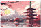CREATCABIN Kreditkarten-Skins Mit Japanischer Landschaft,Kirschblüten-Debitkarten-Skin-Aufkleber,Anime,Personalisierter Schutz Für Bankkarten,Wasserfest,Blasenfrei,Schmal,Für Schlüssel,18.6x13.7cm