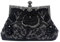 CORIOS Vintage 1920s Abendtasche Floral Clutch Tasche Damen Handgemachte Perle Handtasche Elegante Schultertasche Kette Umhängetasche Klein Tasche Hochzeit Bankett-Party Abschlussball Tasche Schwarz