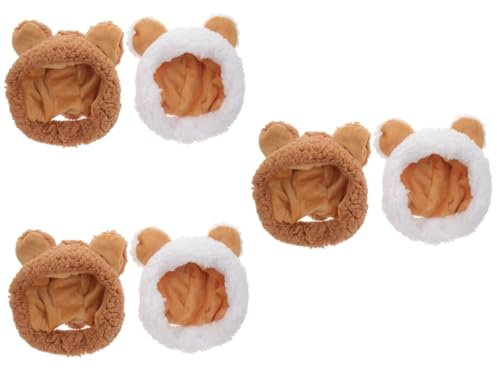 BESPORTBLE 6 Pcs Cat Headgear Puppy Rabbit Headband Cat Hats for Cats Only Pet Headgear Easter Cat Costume Cat Bunny Ears Puppy Cap Cat Warm Cartoon Hat for Pet Kitten Bunny Ears Short Plush