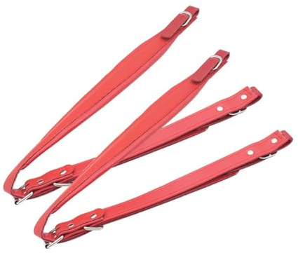 1 Paar Akkordeon-Gurte, gepolstert, für Klavier-Akkordeon, wasserdicht, verstellbar, für 16–120 Bass Akkordeon, Universal-Schultergurt, rot, One size