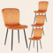 JaHECOME 4er-Set Samt Esszimmerstühle mit Rückenlehne und Metallbeine Skandinavische orange Schminktischstühle mit Samtbezug für Esstisch, Esszimmer, Schlafzimmer (4, orange)