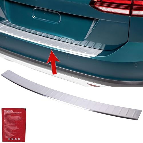 INLY Ladekantenschutz Edelstahl Stoßstange Heckschutz Matt Chrom kompatibel mit Tiguan/Allspace (2016-2023)