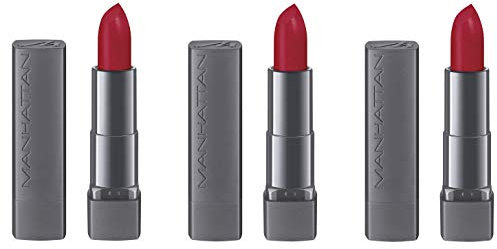 Manhattan All In One Matte Lippenstift, Matter Lipstick für definierte Lippen und ein langanhaltendes satin-mattes Finish, Farbe True Red 600, 1 x 4 g