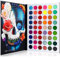 DE'LANCI La Catrina Makeup Pallet Glitzer Lidschatten Palette Bunt - Matt und Schimmer 54 Farbe Hochpigmentierte schminkpalette lidschatten - UV Grow Blacklight Neon Eyeshadow Langlebig Wasserdicht