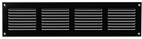 400x100mm Griglie D'Aerazione/Ventilazione in Metallo - Nera Griglia D'aria con Rete Anti Insetti