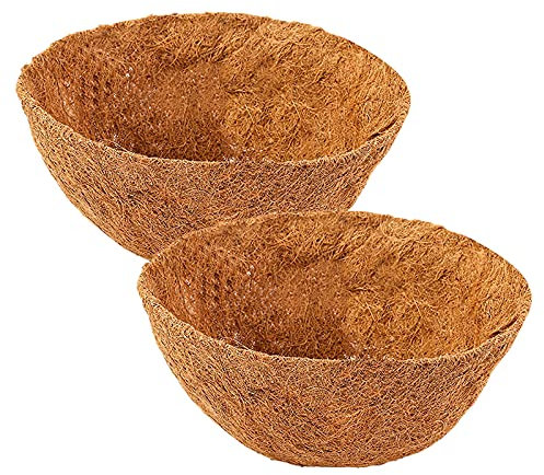 hifrom 2 Stück Kokoseinlage Kokos Ersatzeinlage Hanging Basket Ø30 cm Kokoseinsätze für Blumenampeln, Runde Kokostöpfe Für Naturkorb Garten Blumentopf Hängekörbchen Pflanzgefäßen (Ø30)