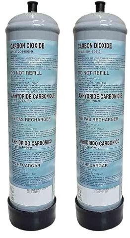TermoidraulicaRV® 2 Bouteilles CO2 jetables 600 g pour aquariums avec raccord M10 x 1