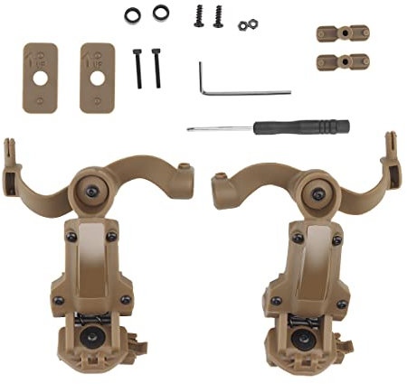Tarnnetz Fast Helmet ARC Rail Adapter Suspension Kopfhörer Halterung Multi-Winkel Rotation Helm Headset Halterung für taktische Pickup Headset, TAN, M