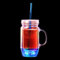 2 Blue LED Drinking Glass with Straw Plastic Glasses Mason Jars with Lids and Straws Smoothie Cup Tumbler with Straw and Lid Slushie Cup Mason Jars with Handles Light Up Glasses Drinking