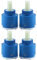 Lot de 4 cartouches de rechange en céramique pour robinet d'échange froid et chaud - Bleu - Pour mitigeur de salle de bain - 35 mm