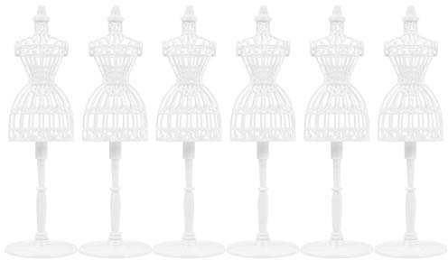 EXCEART 12 STK Kleiderbügel Puppenständer Kleid Modell Puppe Steht Puppenhaus-Miniatur-Dekoration Steht Für Anzeige Puppenhemd-formmodell Stand Kind Puppenkleid Weiß Spielzeug Plastik