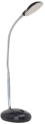Lightbox schwarze Basic LED Schreibtischlampe - 32 cm Höhe - funktionale Tischleuchte mit einstellbaren Arm & Schalter - fürs Büro - 2 W, 140 lm, 6500 K - aus Kunststoff/Metall