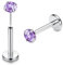 Adramata G23 Titan Lippenpiercing Labret Piercing 16G Threadless Push-in Tragus Piercing CZ Ohrpiercing Schmuck für Monroe/Medusa/Helix/Tragus Ohrring–Nasenpiercing Stecker für Damen Herren(2Pcs),1