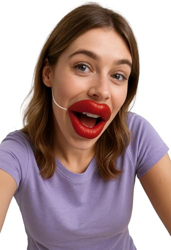 FIESTAS GUIRCA Künstliche große rote Latexlippen mit Gummiband