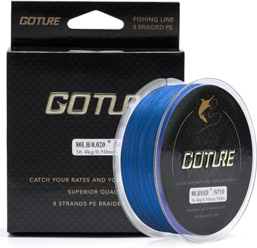 Goture Geflochtene Angelschnur 8fach - Ultradünne, Starke, Empfindliche, Glatte und Dehnungsfreie Schnur 300M